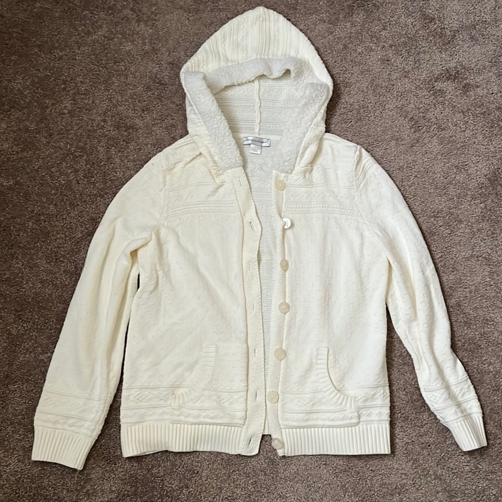 Christopher Banks Cardigan Hooded Sweater- Size Large- Like brand new